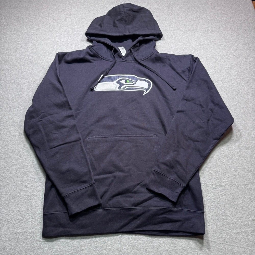 NFL Team Apparel Seattle Seahawks Hoodie Mens Medium Navy Blue SS4500P Pullover